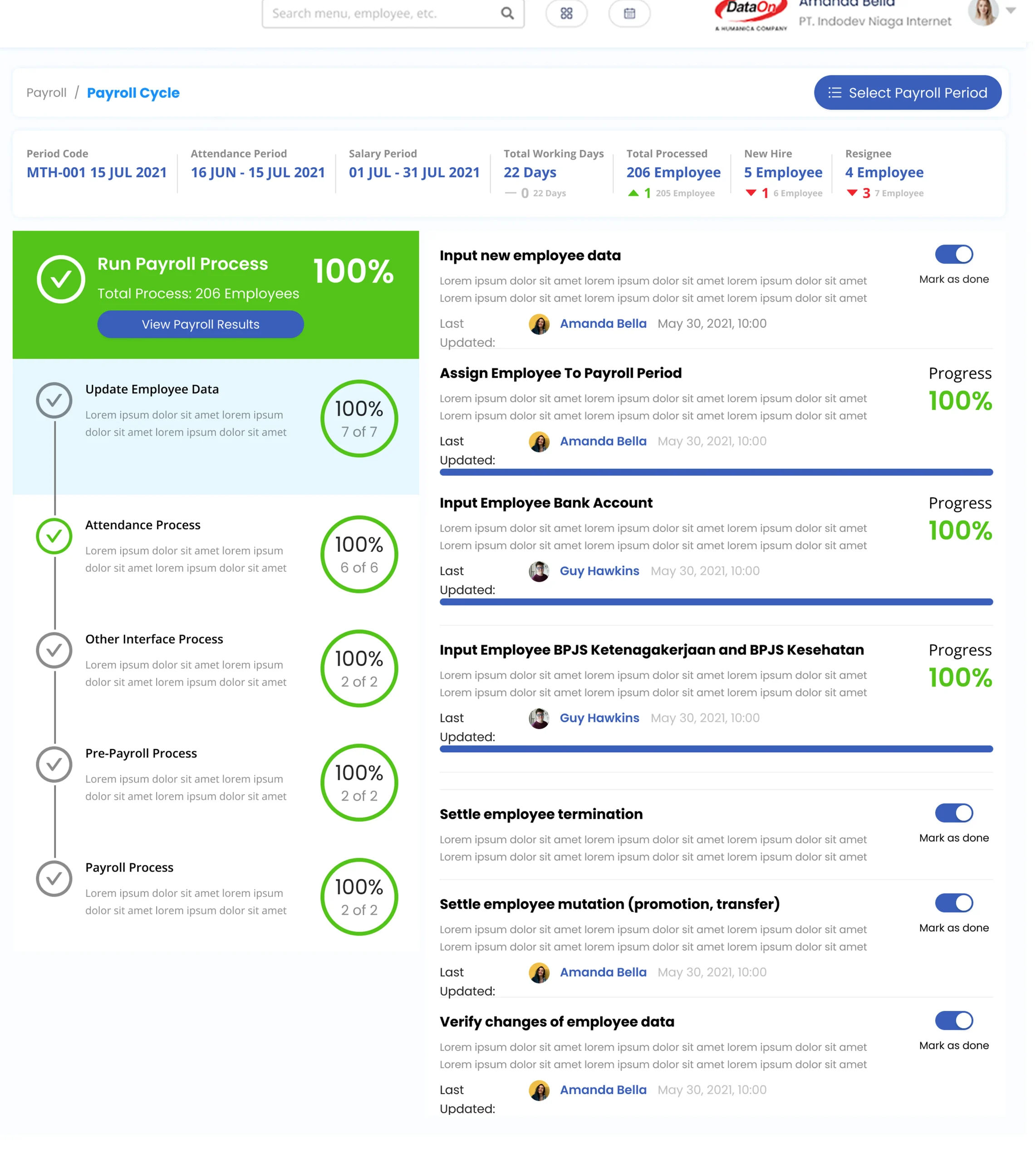 Real-time notifications in payroll management systems.