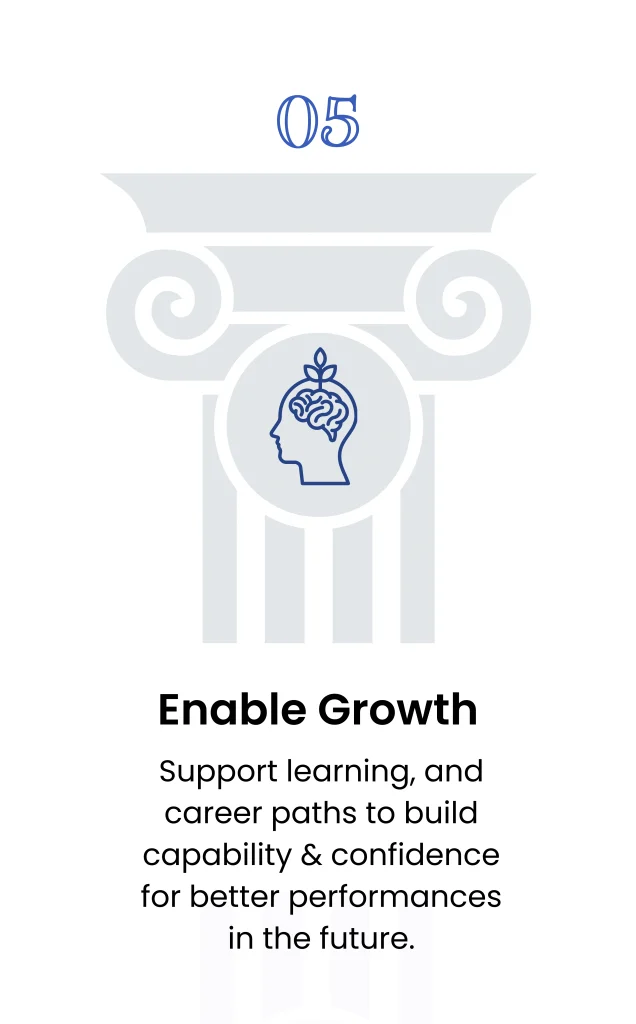 Employee performance evaluation and appraisal process supporting growth and future capability development