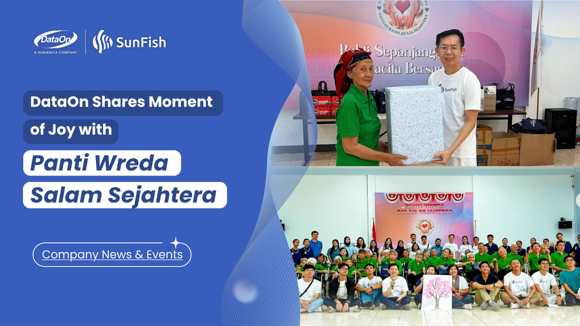 DataOn and SunFish HR team with residents of Panti Wreda Salam Sejahtera during the CSR initiative in Bogor